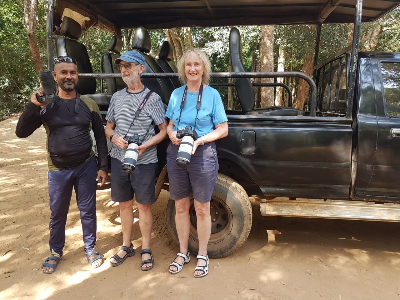 Happy guests on a Nilame Journeys wildlife safari